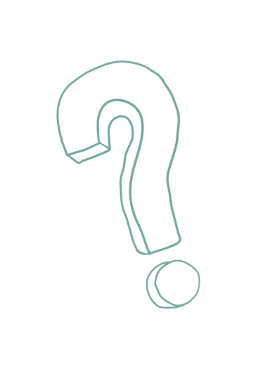 Green question mark doodle